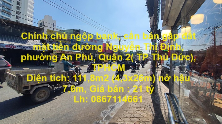 Chính chủ ngộp bank, cần bán gấp đất mặt tiền đường Nguyễn Thị Định, An Phú, Quận 2. - Ảnh chính